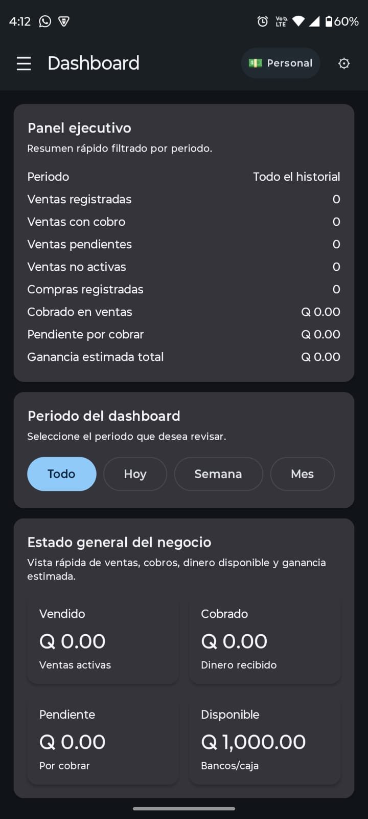Dashboard de Control Calzado